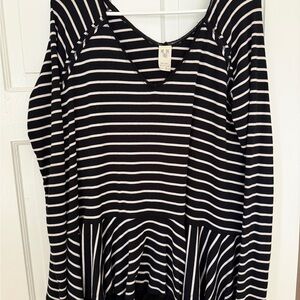 We The Free Black and White Striped Top
